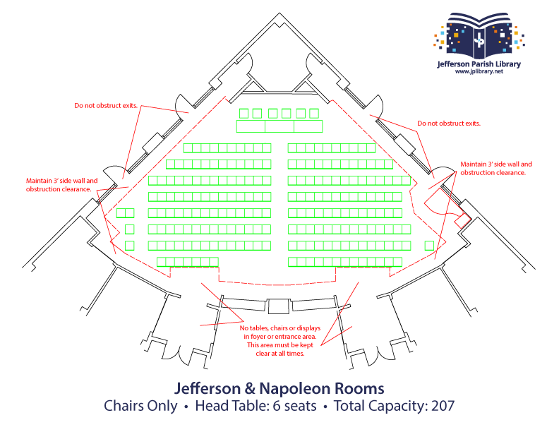 Jefferson & Napoleon Rooms Theatre/Auditorium Layout 1