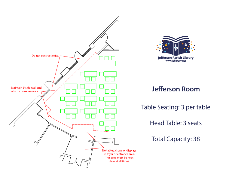 Jefferson Room Classroom/Lecture Layout 5