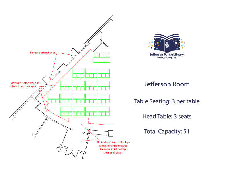 Jefferson Room Classroom/Lecture Layout 6