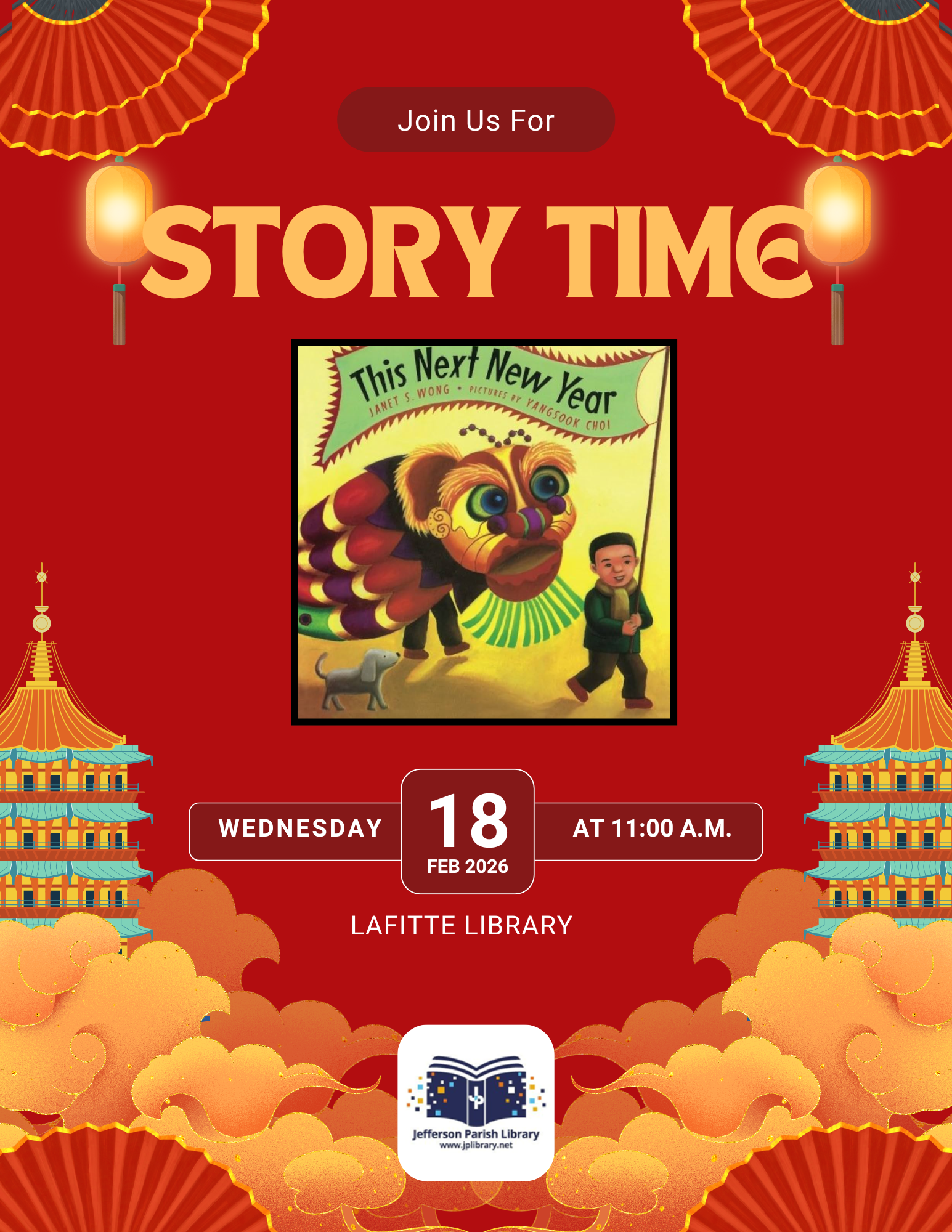 Flyer promoting Story Time, where we will be reading This Next N