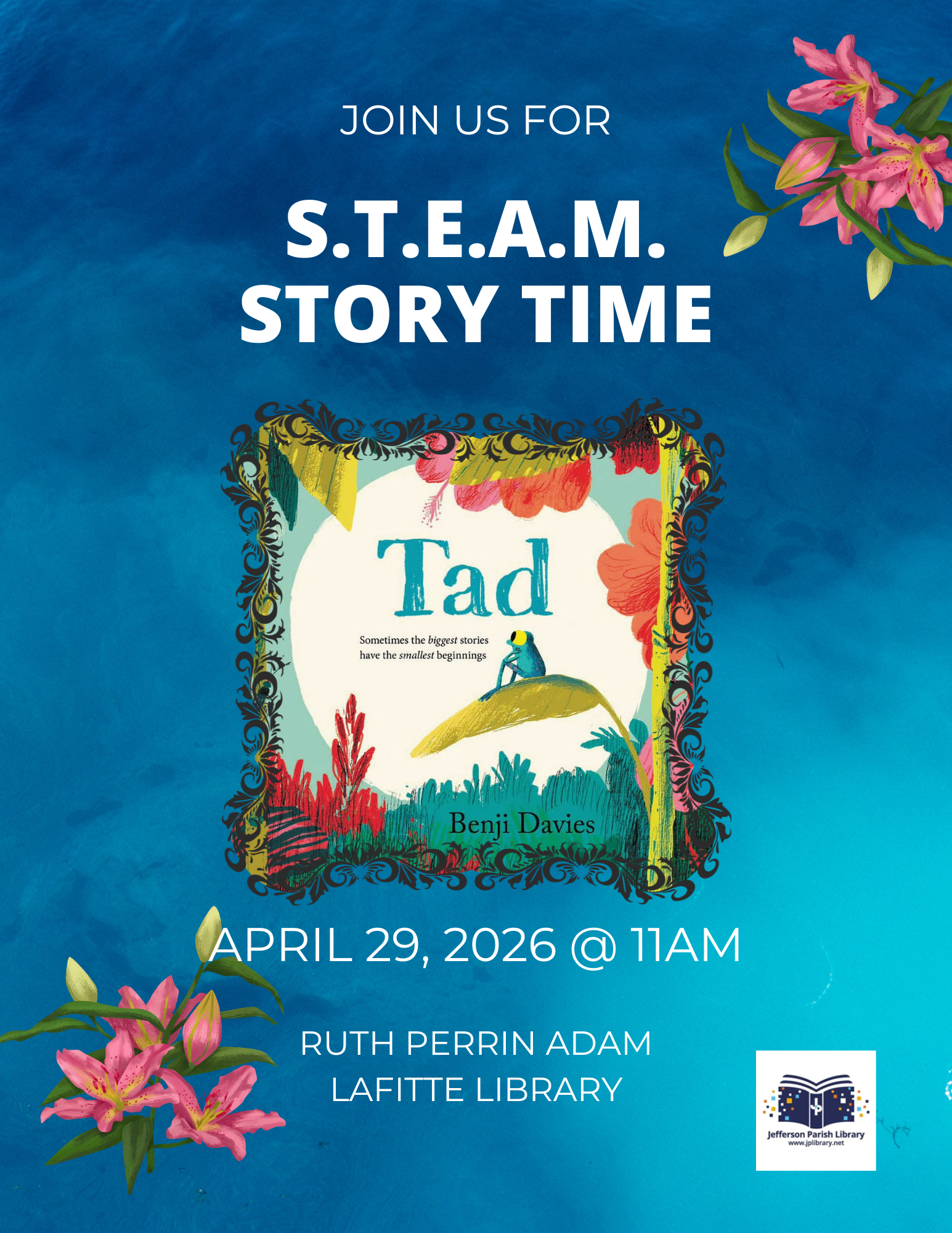 Flyer promoting Story Time & a Craft for children 0-6 years of age.