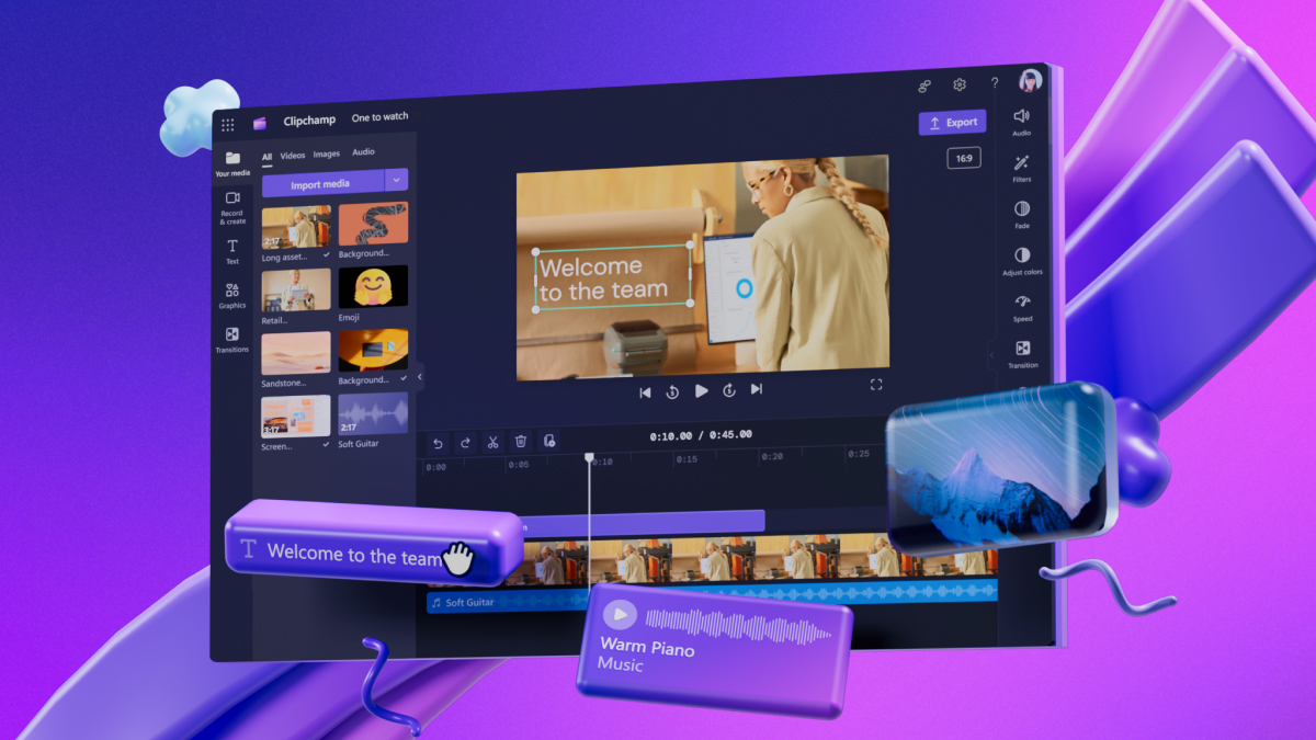 Image of Microsoft Clipchamp interface
