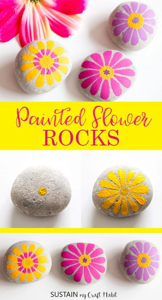 painted flower rocks image