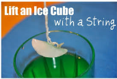 Lift the ice cube with a string experiment