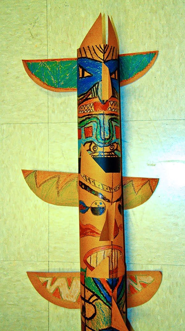 Craft: Paper Towel Totem Poles