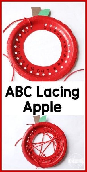 abc lacing apple craft image