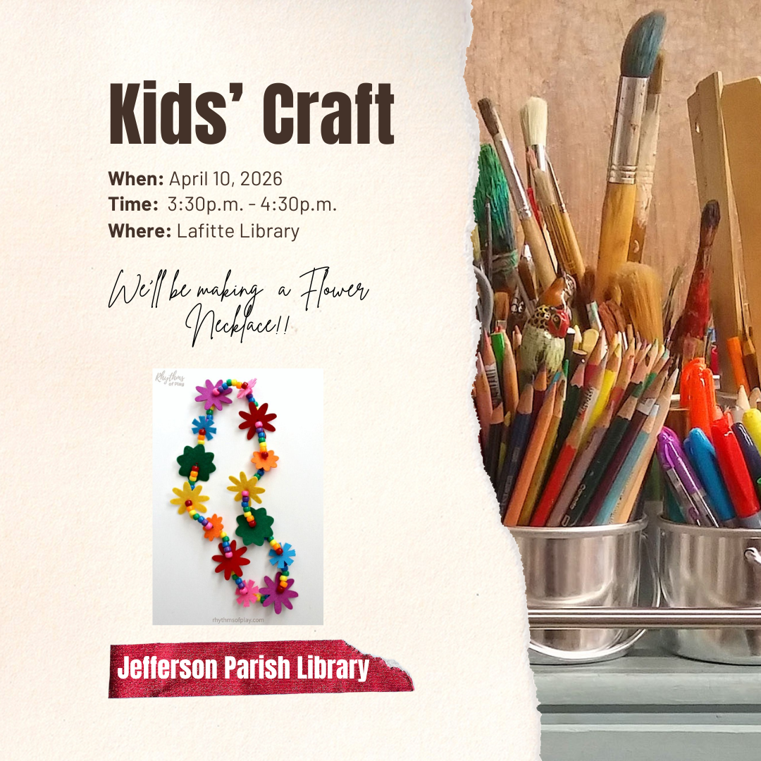 A flyer promoting Kids' Craft, a program designed to encourage creativi