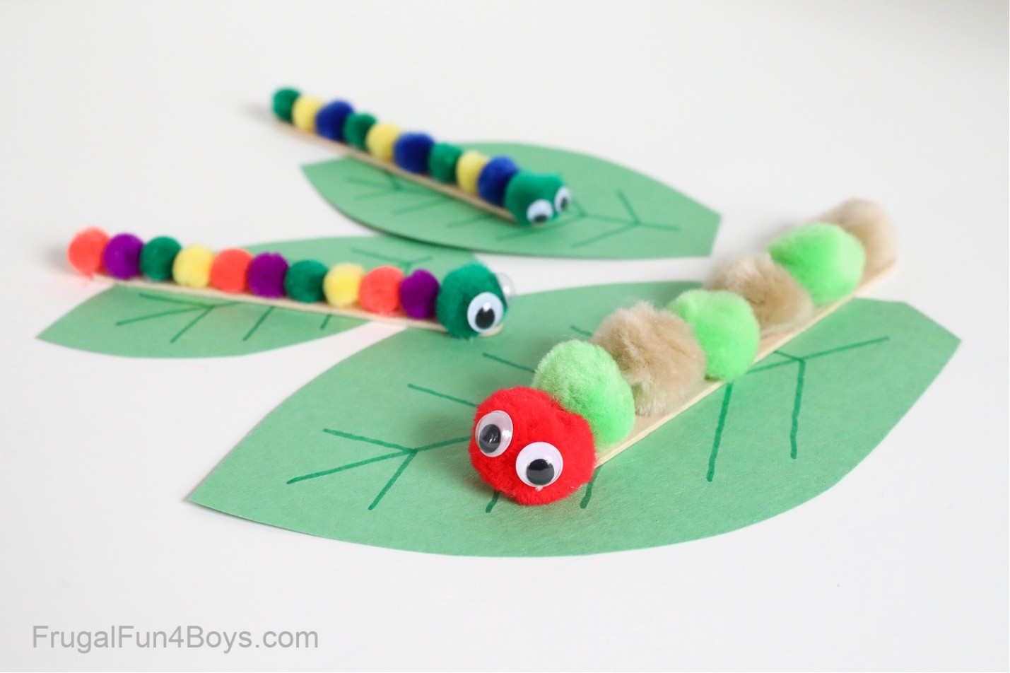 pompom caterpillar craft sample image