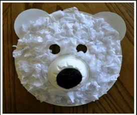 Paper Plate Polar Bear Mask 