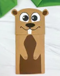 Groundhog Paper Bag Puppet 