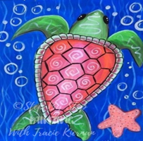 Sea Turtle Acrylic Painting on Canvas