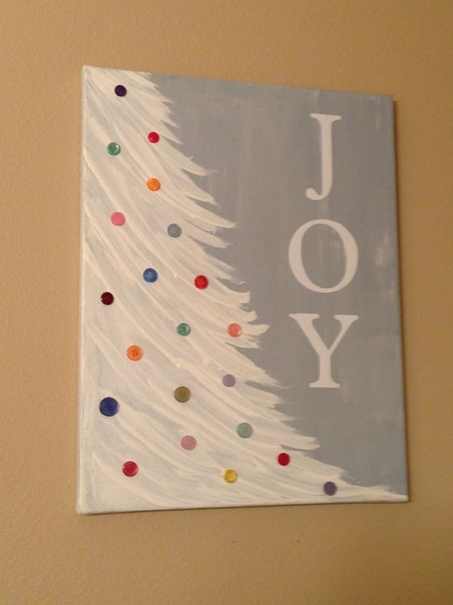 Christmas Tree Canvas Board Painting