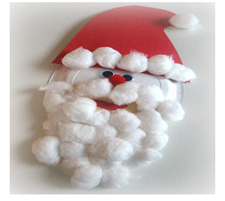 Cotton Ball Santa Claus Plate 