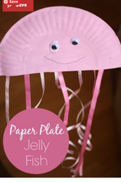 Paper plate decorated to look like a jellyfish