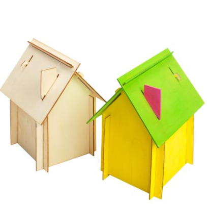 The craft for this time is painting a wooden house.