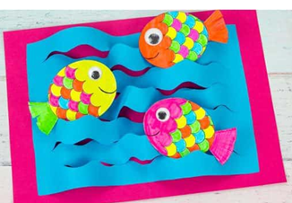 Fish in Waves paper craft 