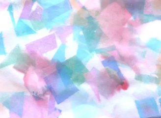 Blue, pink, and purple tissue paper arranged in random pattern