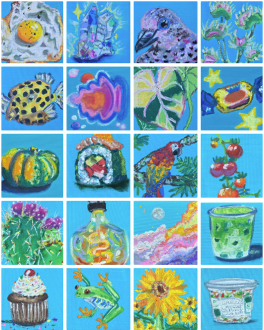 Various oil pastel scenes