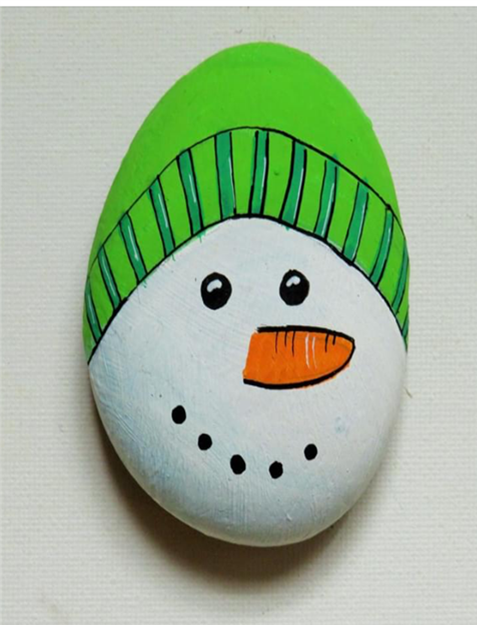 Painted Rock - Snowman 