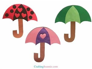 construction paper umbrellas craft image