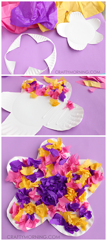 tissue paper flowers craft sample picture