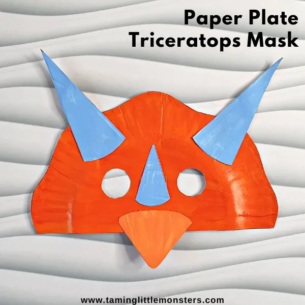 paper plate triceratops mask image