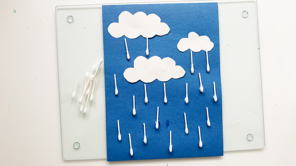 q-tip rain cloud craft example picture