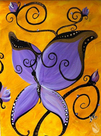 painting purple butterfly image