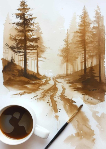 coffee painting