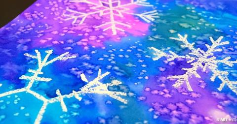 snowflake watercolor art