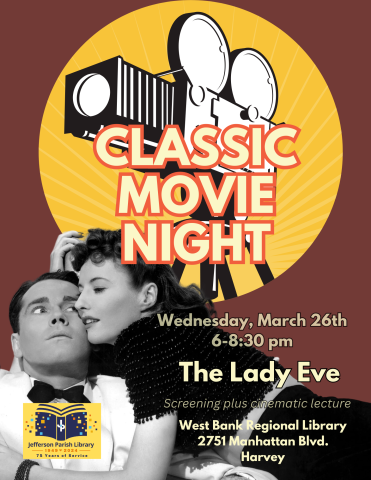 Poster advertising The Lady Eve screening