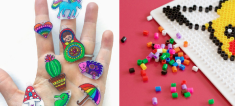 shrinky dinks and perler beads