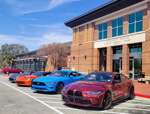 Cars and Coffee at the Library