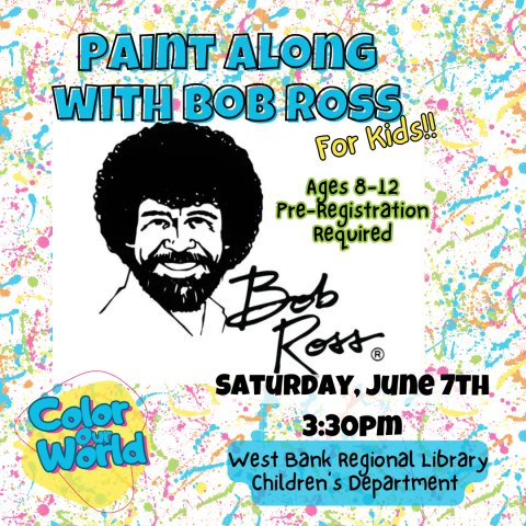 Paint Along With Bob Ross For Kids! Ages 8-12