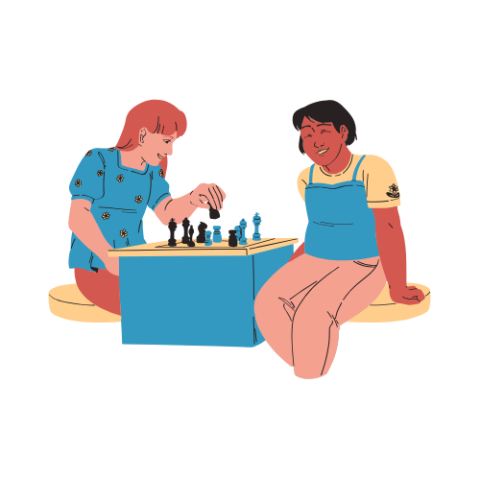 teens playing chess
