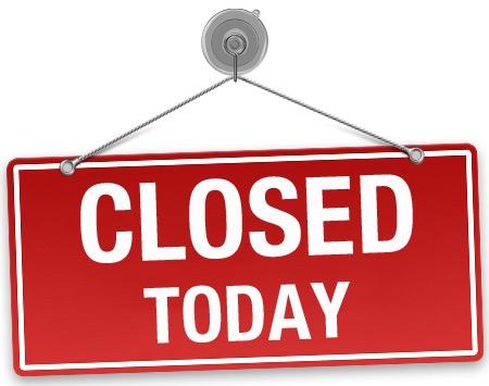 Closed Today Sign