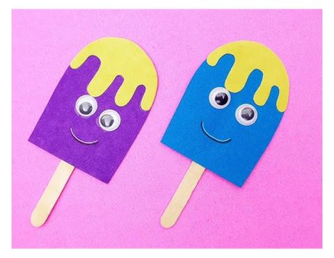 Paper Popsicles with Googly Eyes