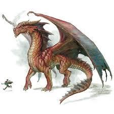 Illustration of a red dragon