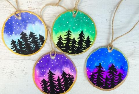 watercolor ornaments