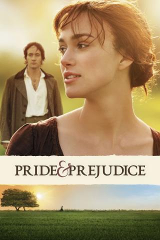 Film poster for Pride & Prejudice (2005) featuring Kiera Knightly and Matthew Macfadyen