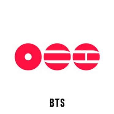 This picture is the cover of the upcoming BTS album Arirang. The cover is all white with three circular red symbols, above the letters "BTS" in black 
