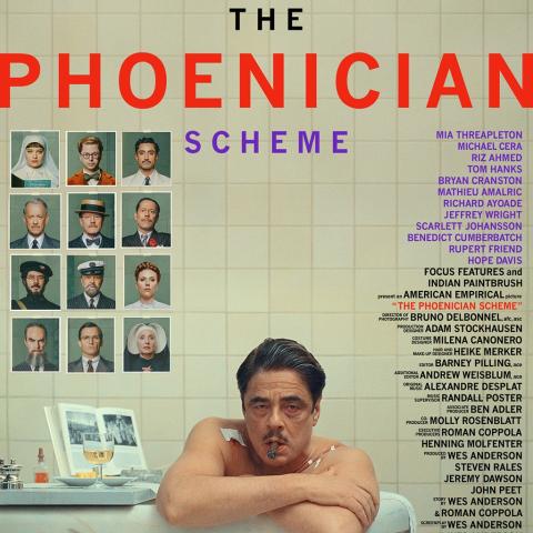 DVD Cover: The Phoenician Scheme Title with image of actor in bathtub
