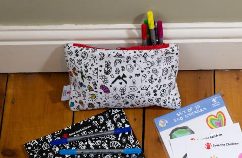 An image of pencil case and colors indicative of the sort of craft that will be created.