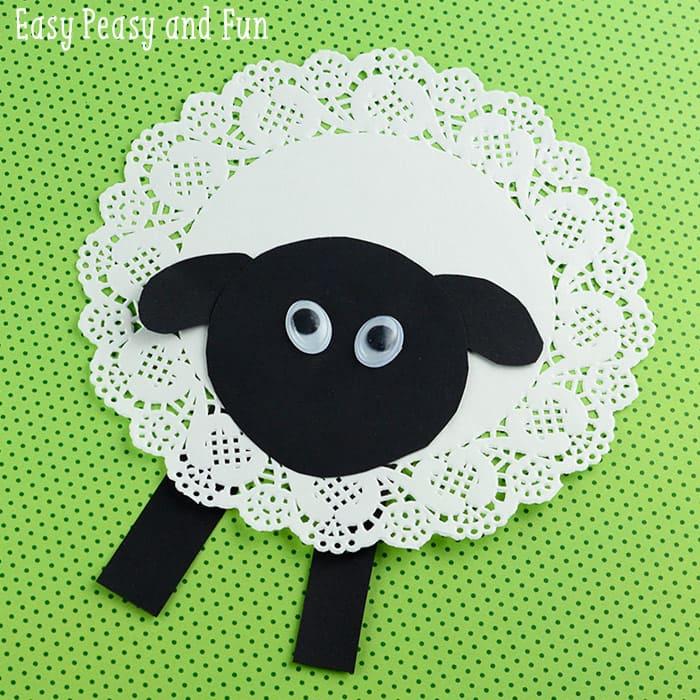 sheep doily craft