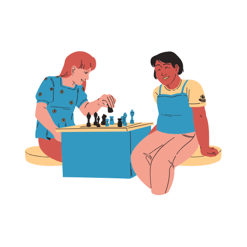 teens playing chess