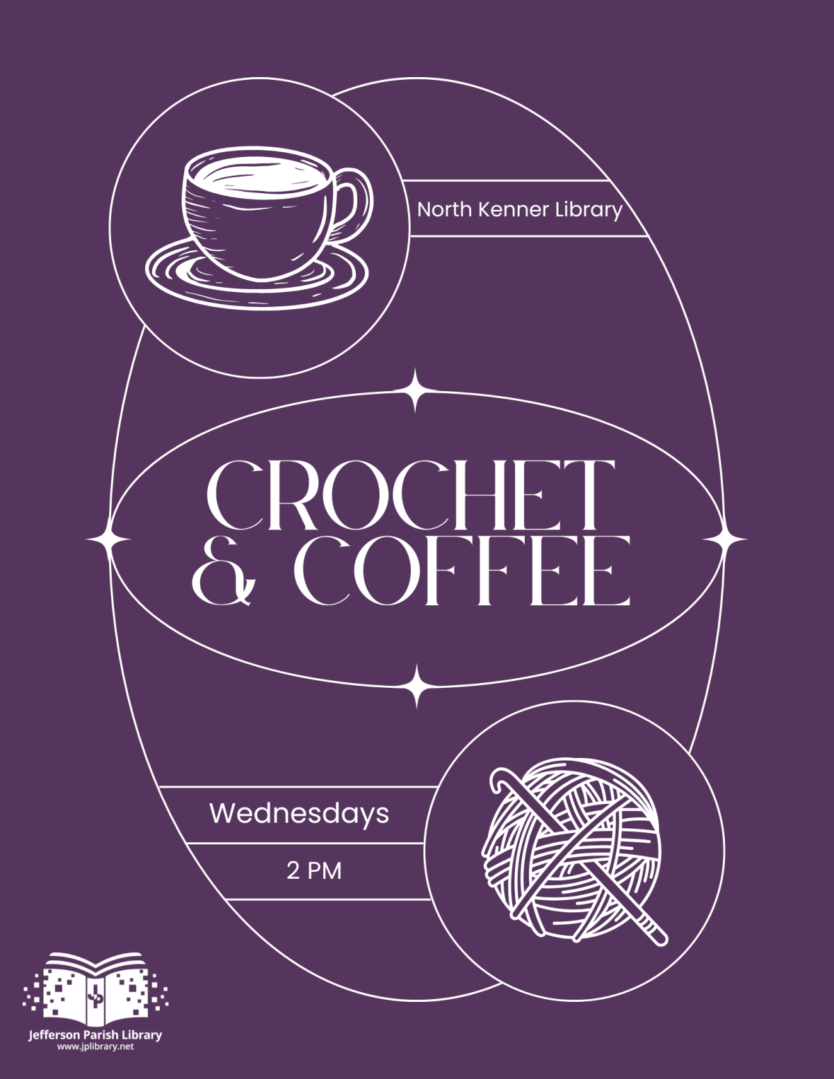 purple crochet flyer
