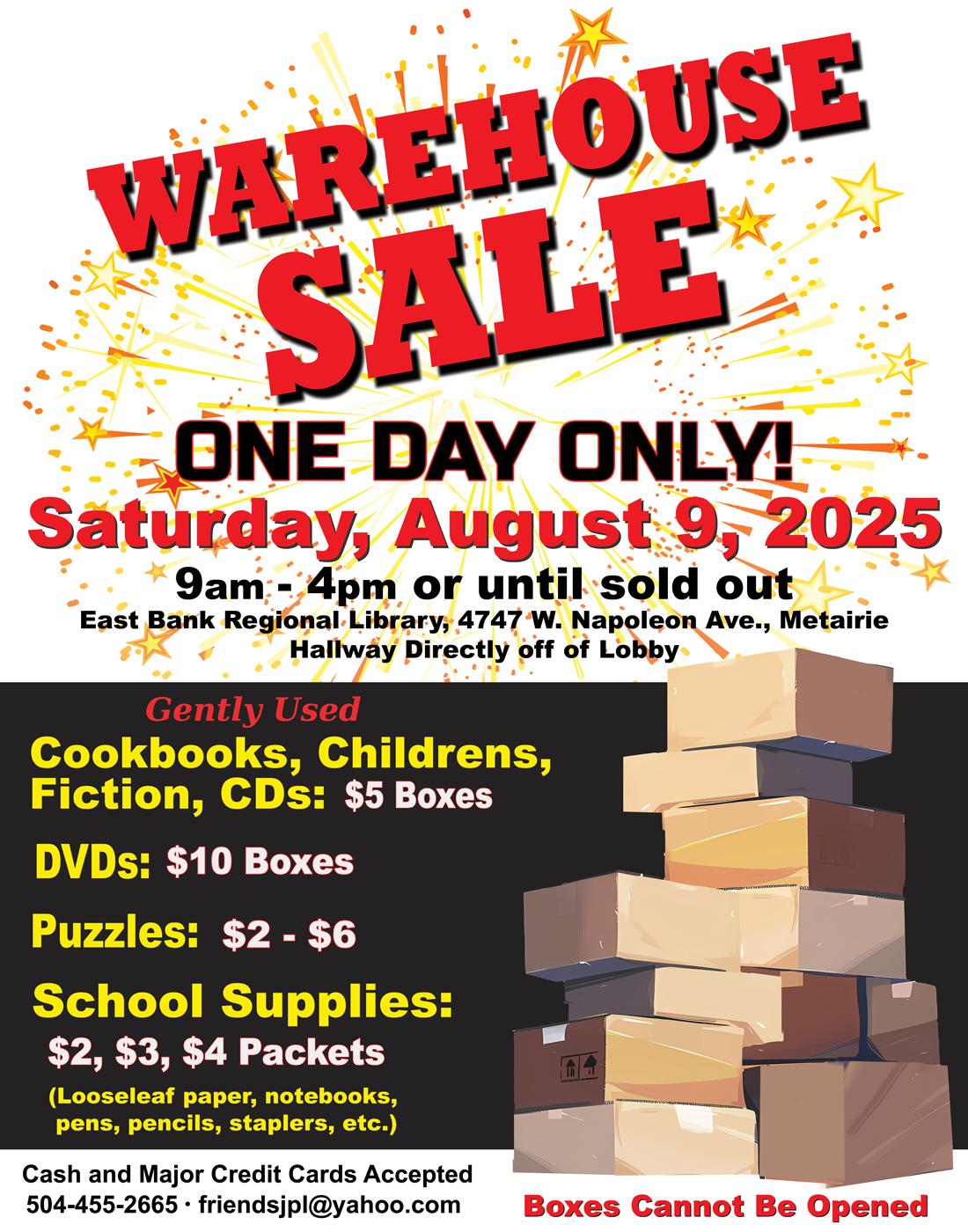 FJPL Warehouse Sale graphic