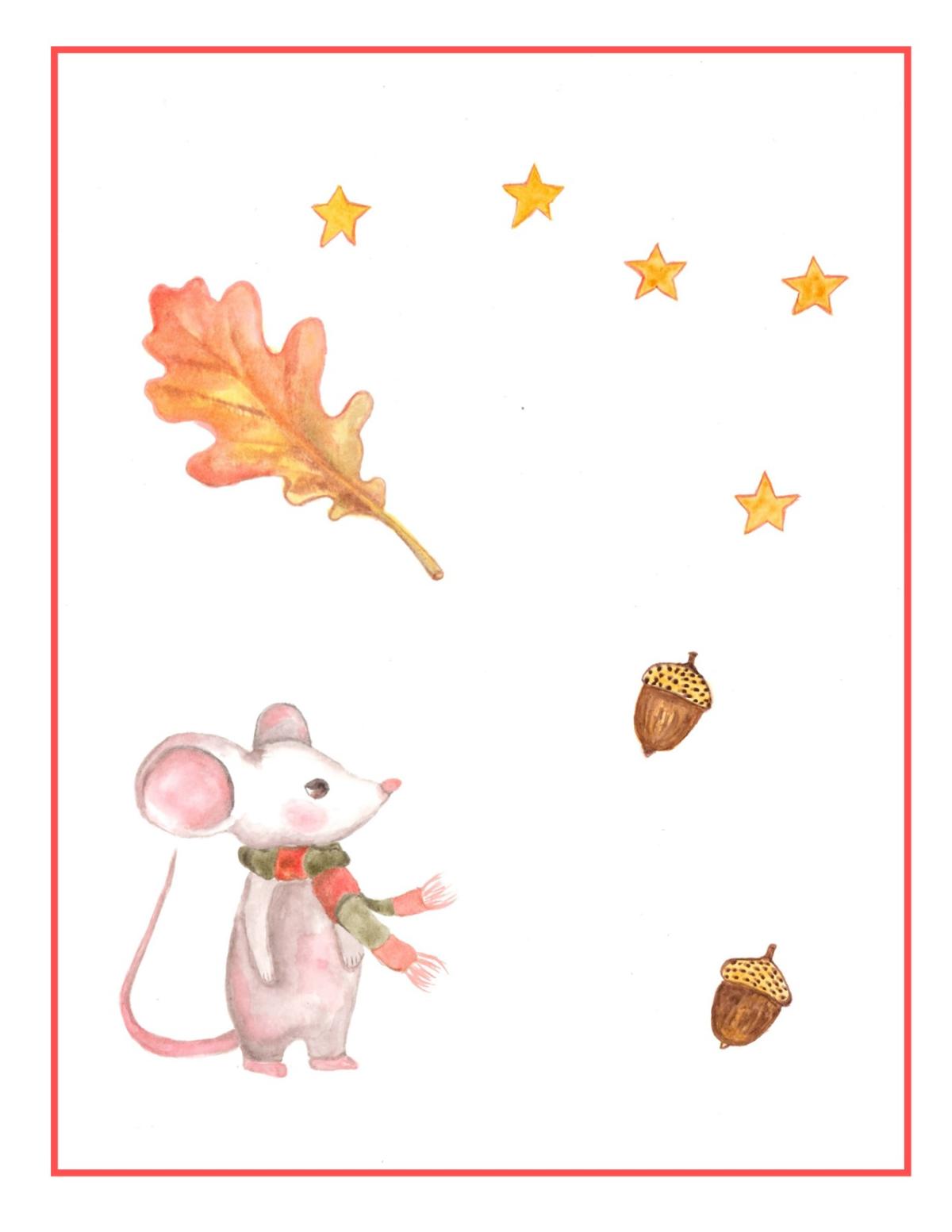Mouse with Stars & Acorns