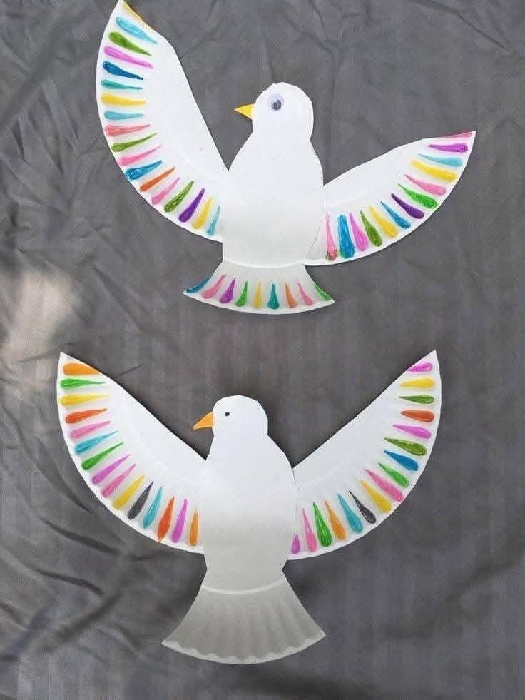 paper plate doves