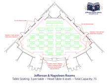 Jefferson & Napoleon Rooms Classroom/Lecture Layout 2